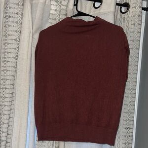 Burgundy mock neck sleeveless sweater